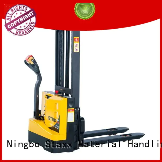 Staxx powered hydraulic stacker lift truck for business for rent