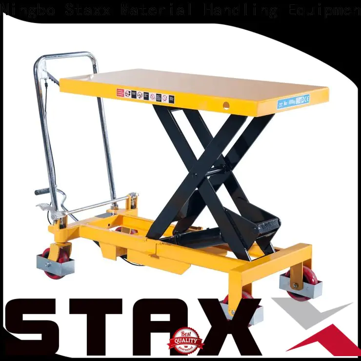 Custom Staxx manual lift table Supply