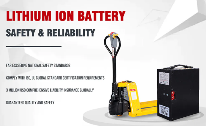 What terrain can the electric pallet jack operate on?